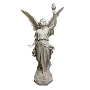 Angel With Torch Outdoor Statue (64 - Inch) - Bella Statues