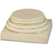 Classical pedestal base with stepped, rounded layers and square foundation, featuring old world European architectural style.