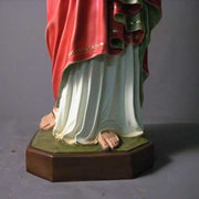 Sacred Heart of Jesus statue in classical Renaissance style, featuring ornate robes and detailed facial expression, standing on a pedestal. Other Angle