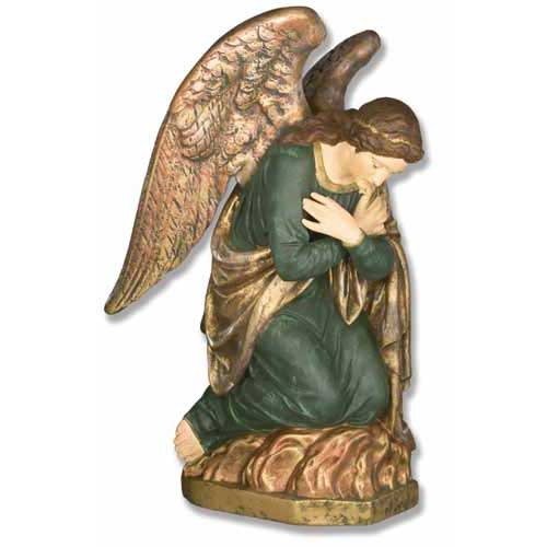 Custom Painted Lifesize Praying Angel Cross 39 Kne Outdoor/Indoor Statue - Bella Statues