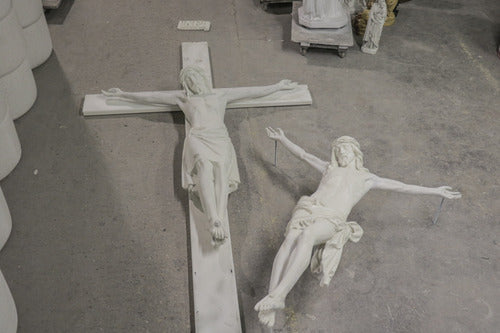 Crucifix with classical European style, featuring an ornate depiction of Christ in a traditional, old world religious design. Other Angle