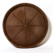 Round tray with eight-section design, featuring subtle old world European style and understated classical geometric detailing.