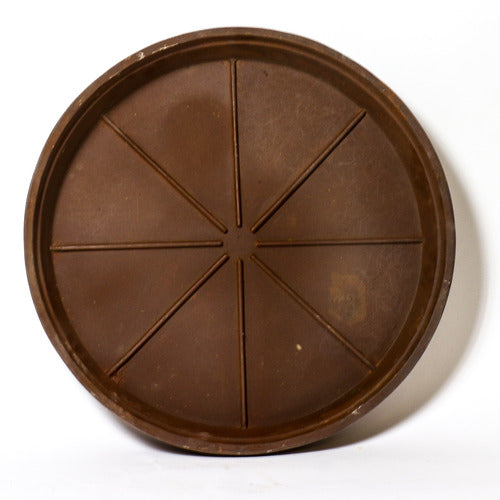 Round tray with eight-section design, featuring subtle old world European style and understated classical geometric detailing.