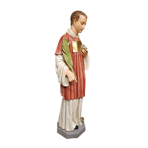 Saintly figure in classical Renaissance style robes, holding a palm frond and book, standing on an ornate pedestal. Other Angle