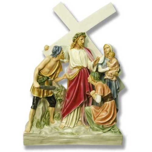Custom Painted Jesus Meets Women/Jerusalem St Outdoor/Indoor Statue - Bella Statues