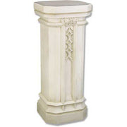 Ornate pedestal with classical old world European design, featuring geometric and floral motifs in a Baroque-inspired architectural style. Other Angle
