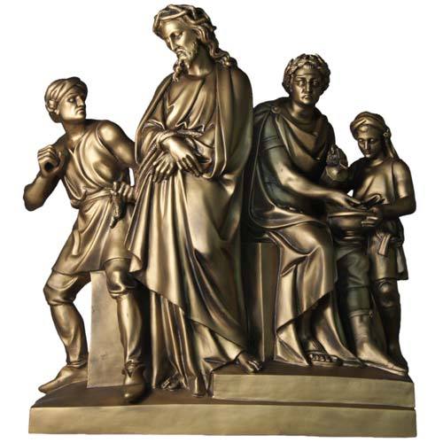 Lifesize Jesus Is Condemned Station 1 Outdoor/Indoor Statue - Bella Statues
