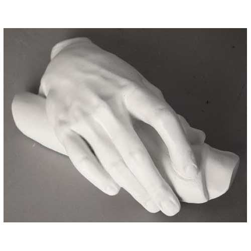 Classical Renaissance-style sculpted hand with detailed, lifelike features and graceful, naturalistic pose.