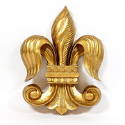 Fleur-de-lis wall decor with ornate, old world European design and classical Baroque detailing. Side View