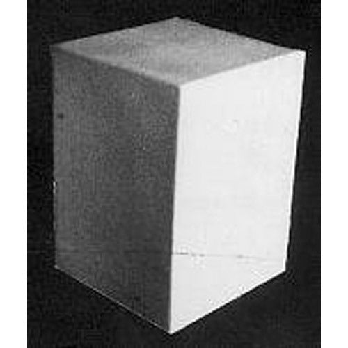 Geometric rectangular block with clean, sharp edges and minimalist, classical architectural style against a dark background.