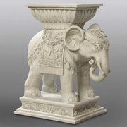 Elephant pedestal with ornate Baroque detailing, classical motifs, and old world European decorative accents. Additional Angle