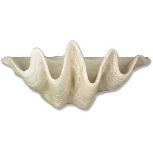 Giant clam shell with ornate, undulating ridges, evoking old world European and classical decorative style.