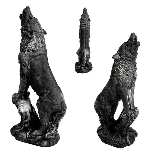 Lifesize Wolf Howling Outdoor/Indoor Statue - Bella Statues
