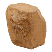 Ancient rectangular stone block with weathered inscriptions, featuring classical old world European architectural detailing. Different Angle