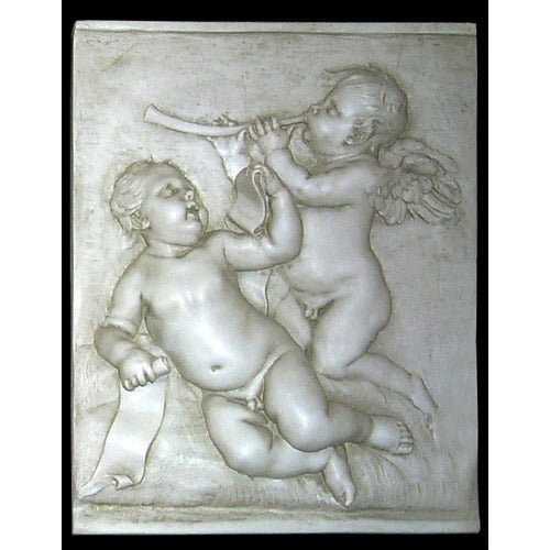 Cupids With Horn Outdoor/Indoor Statue - Bella Statues