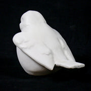 Sculpted bird figurine with classical European style, featuring smooth, rounded lines and subtle, ornate detailing. Different Angle