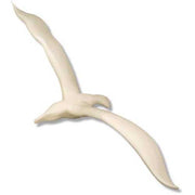 Sculpted seagull wall decor with elongated wings and smooth, minimalist lines in a classical European style.