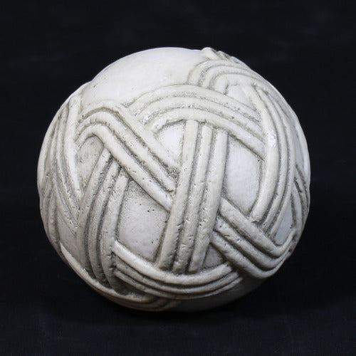 Stone Rope Sphere Outdoor Statue (4-Inch)