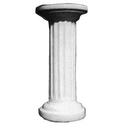 Classical Greek fluted column pedestal with ornate base and capital, featuring old world European architectural style.