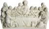 The Last Supper relief sculpture featuring twelve apostles and Jesus in ornate Renaissance and classical old world European style.