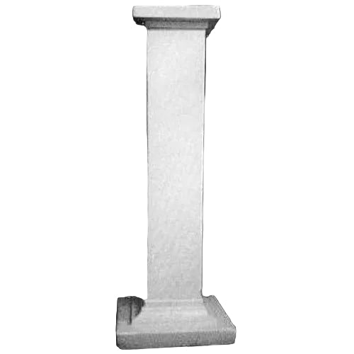 Classical Greek pedestal column with clean lines, square base and capital, evoking an old world European architectural style