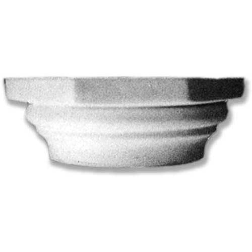 Classical column capital with rounded, fluted design and simple, old world European architectural style.
