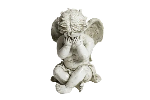 Sorrow Cherub Outdoor Statue (16-Inch)