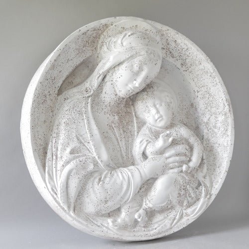 Madonna and Child Round Plaque Outdoor/Indoor Statue - Bella Statues