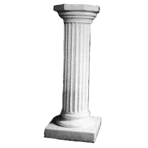 Fluted classical pedestal column with ornate capital and square base, inspired by old world European and Greek architectural styles.