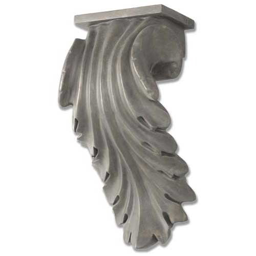 Ornate corbel with classical old world European design, featuring acanthus leaf scrollwork and Baroque-inspired detailing.