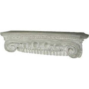 Ornate classical wall shelf with scrollwork and egg-and-dart detailing, inspired by old world European and Greek architectural styles.