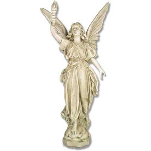 Angel With Torch Outdoor Statue (45 - Inch) - Bella Statues