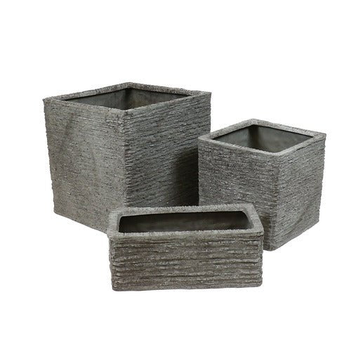 COARSE POT SQUARE MED. 14.5" Outdoor/Indoor Statue - Bella Statues