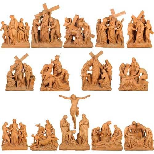 Stations of the Cross Statue Set Large Life Size Outdoor/Indoor Side Angle