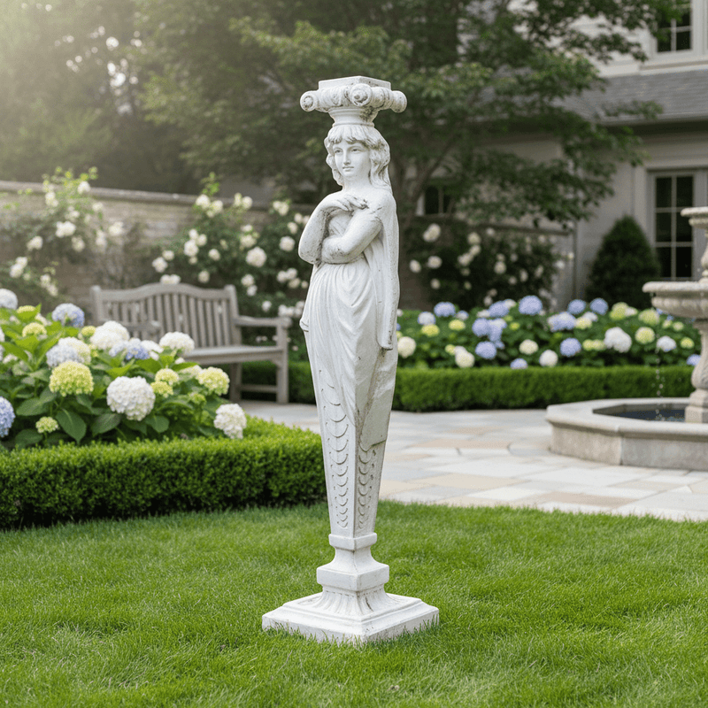 Caryatid Lawn Ornaments & Garden Sculptures (53 - Inch) Side Angle