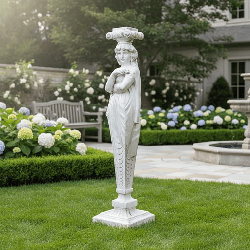 Caryatid Lawn Ornaments & Garden Sculptures (53 - Inch) Side Angle