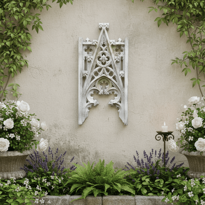 A - Frame Tracery Outdoor Plaque (23.0 - Inch) Side Angle