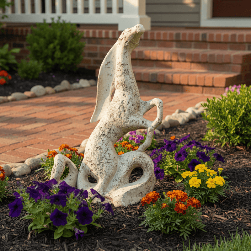 Abstract Horse Garden Statue (25 - Inch) Side Angle
