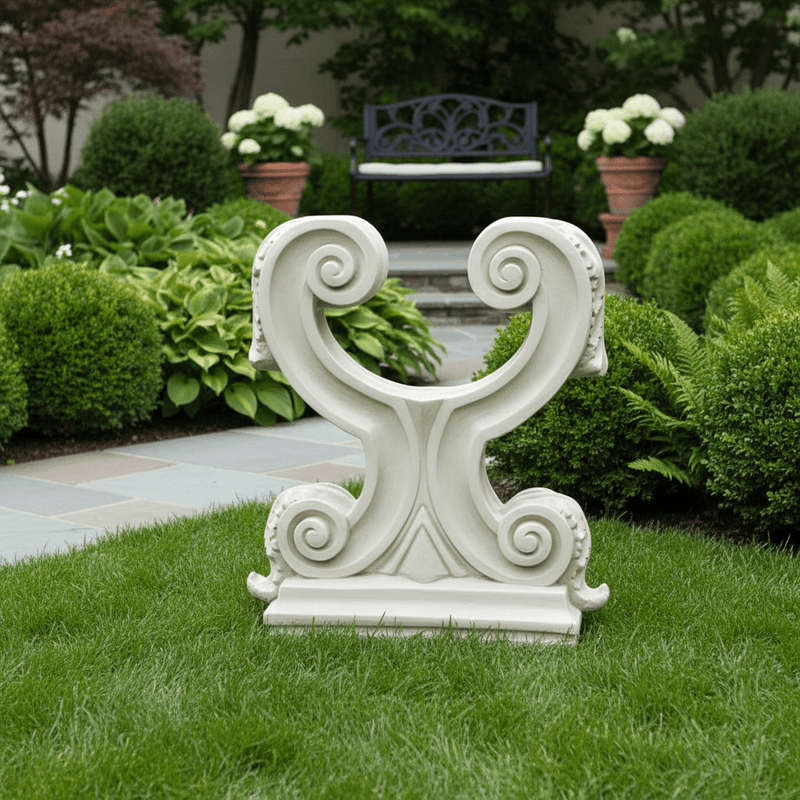 Acanthus Double Leaf Outdoor Statue (29 - Inch) Side Angle