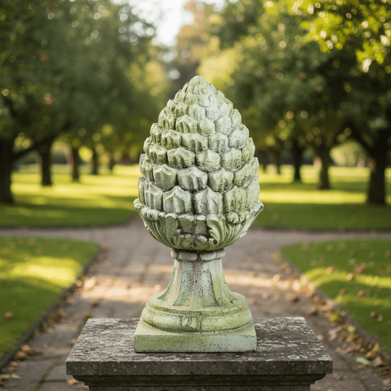 Acorn Finial Outdoor Statue (29 - Inch) Side Angle