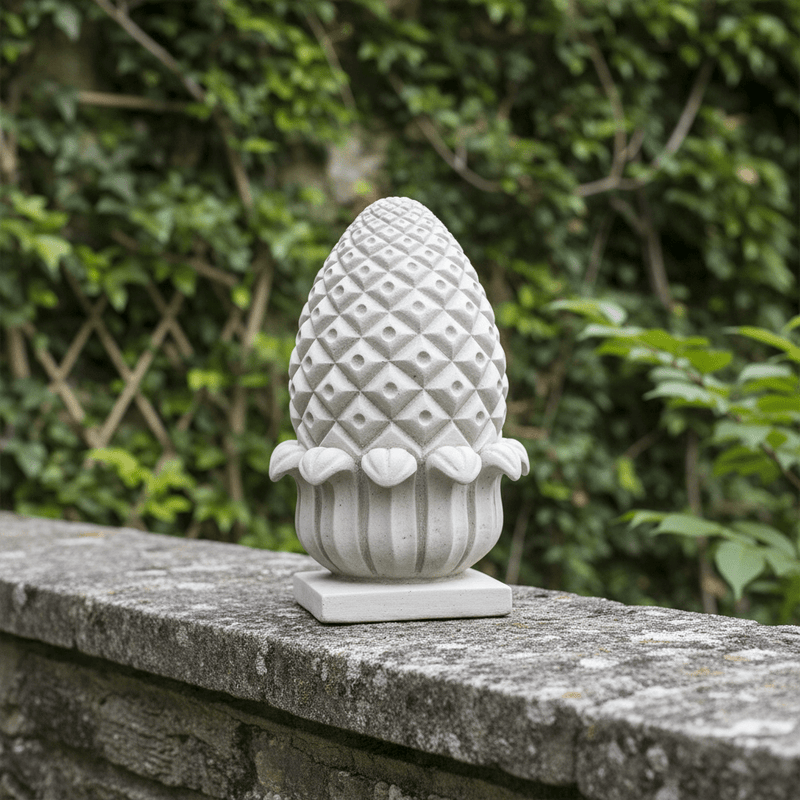 Acorn Monolith Outdoor Statue (32 - Inch) Side Angle