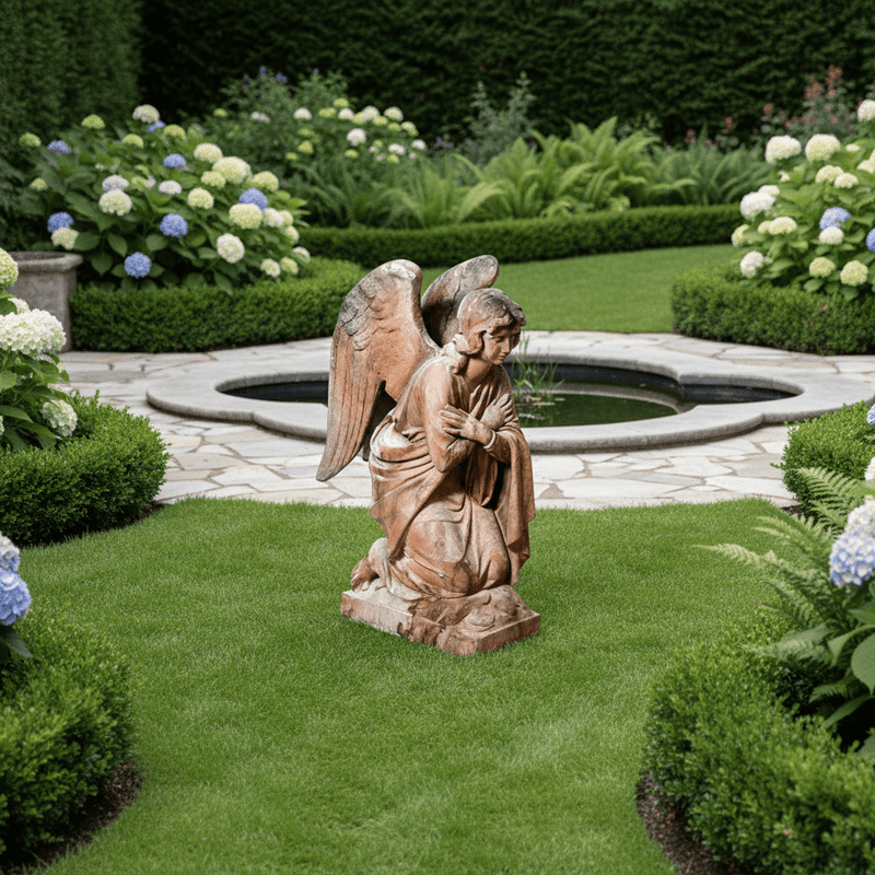 Adoration Angel Crossed Statue (26 - Inch) Different Angle