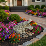 Alligator Garden Statue (7 - Inch) Side Angle