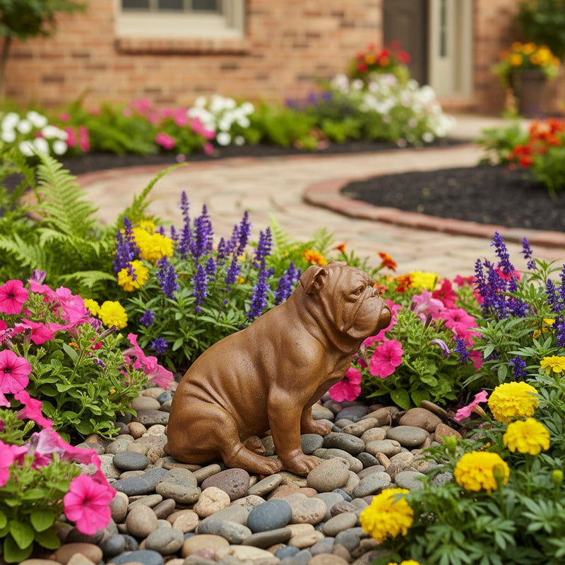 American Bulldog Statue (15 - Inch) Side Angle