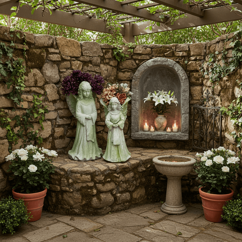 Angel Fairy Statue With Planter (23 - Inch) Side Angle