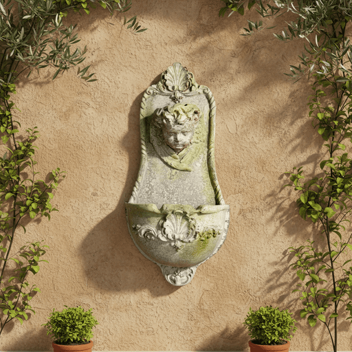 Angel Garden Wall Fountain (27 - Inch) Side Angle