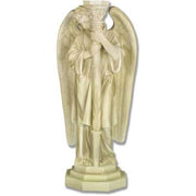 Angel Holding Ornate Candlestick Garden Statue (27-Inch)