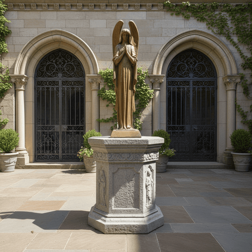 Angel in prayer Outdoor Statue (40 - Inch) Side Angle