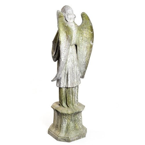 Angel On Hexagonal Base Outdoor Statue (61 - Inch) Different Angle