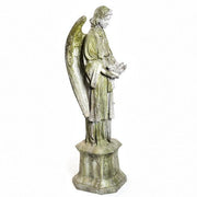 Angel On Hexagonal Base Outdoor Statue (61 - Inch) Additional Angle